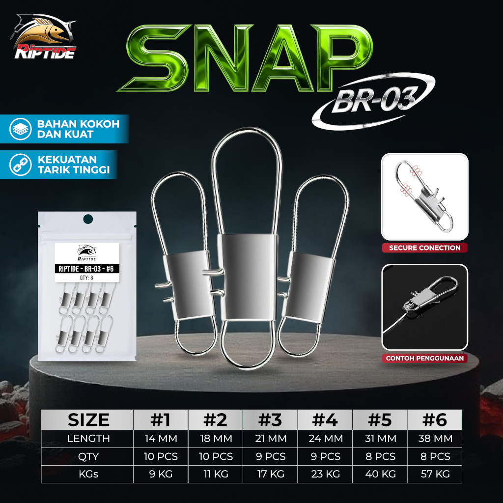 RIPTIDE SNAP BR-03 PENITI PANCING STAINLESS STEEL KUAT HIGH STRENGTH SNAP PANCING, PENITI PANCING, R
