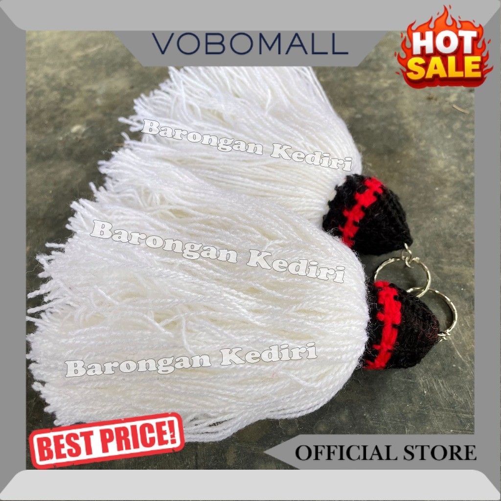 Barongan Kediri Aksesoris Gondel Barongan Warna Putih Premium Rajut Caplokan Bahan Tebal YW