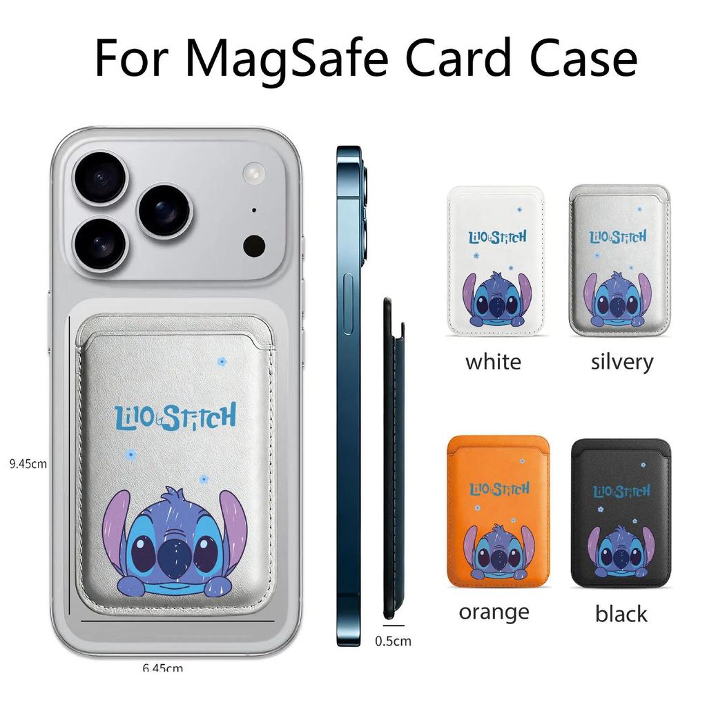 Sticky cartoon Magnetic Leather Wallet Case For iPhone  17 16 15 14 Samsung Huawei Card Holder with 