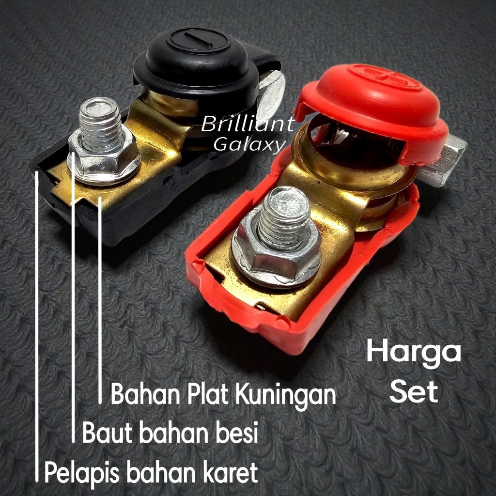 GLX3 * Klem Accu Aki Plus Tutup Karet - Harga Set