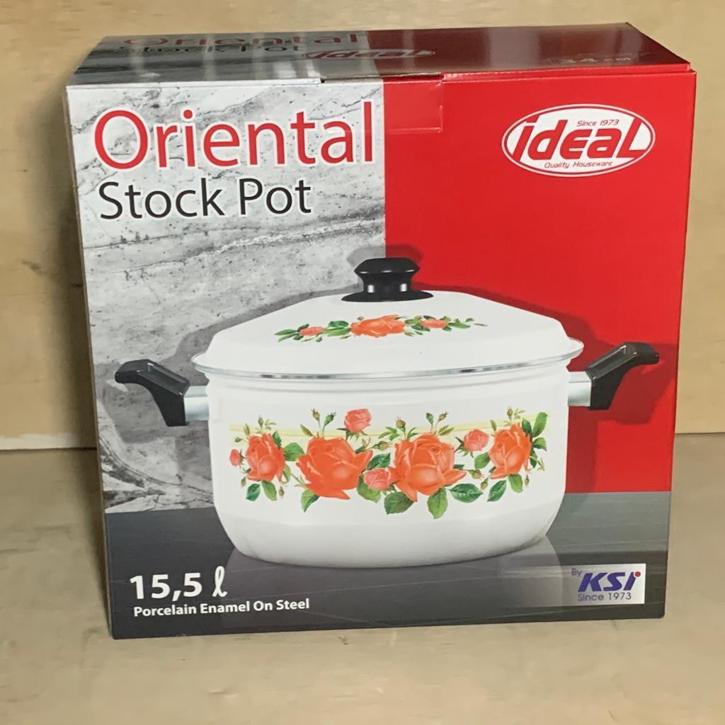 Panci Oriental Stock Pot 34 CM Ideal Kedawung 15,5 Liter Porcelain Enamel on Steel