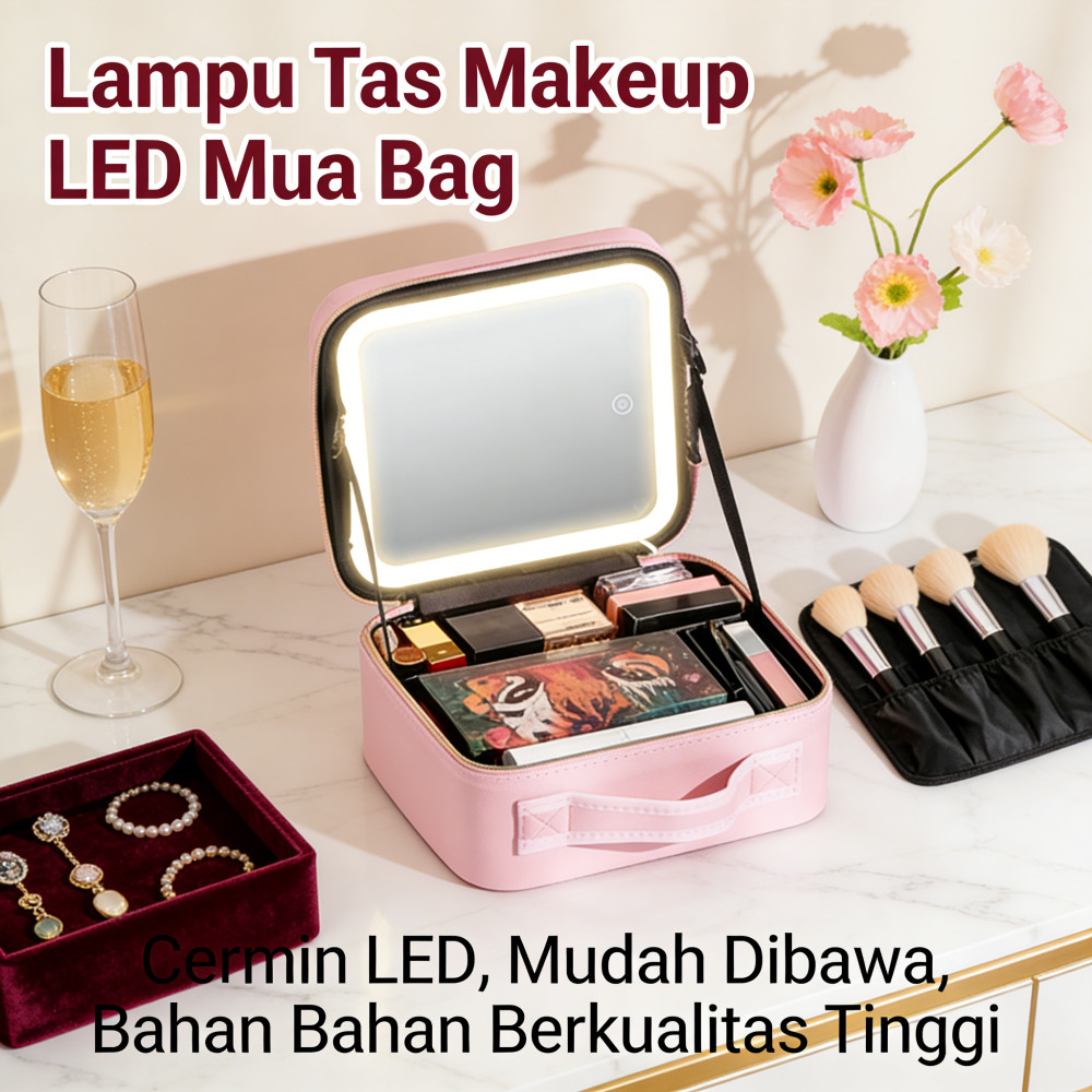 Tas Lampu Makeup MUA LED Beauty Case / Mirror Bag Tas Makeup Beauty Case / Tas MUA LED Case Beauty /
