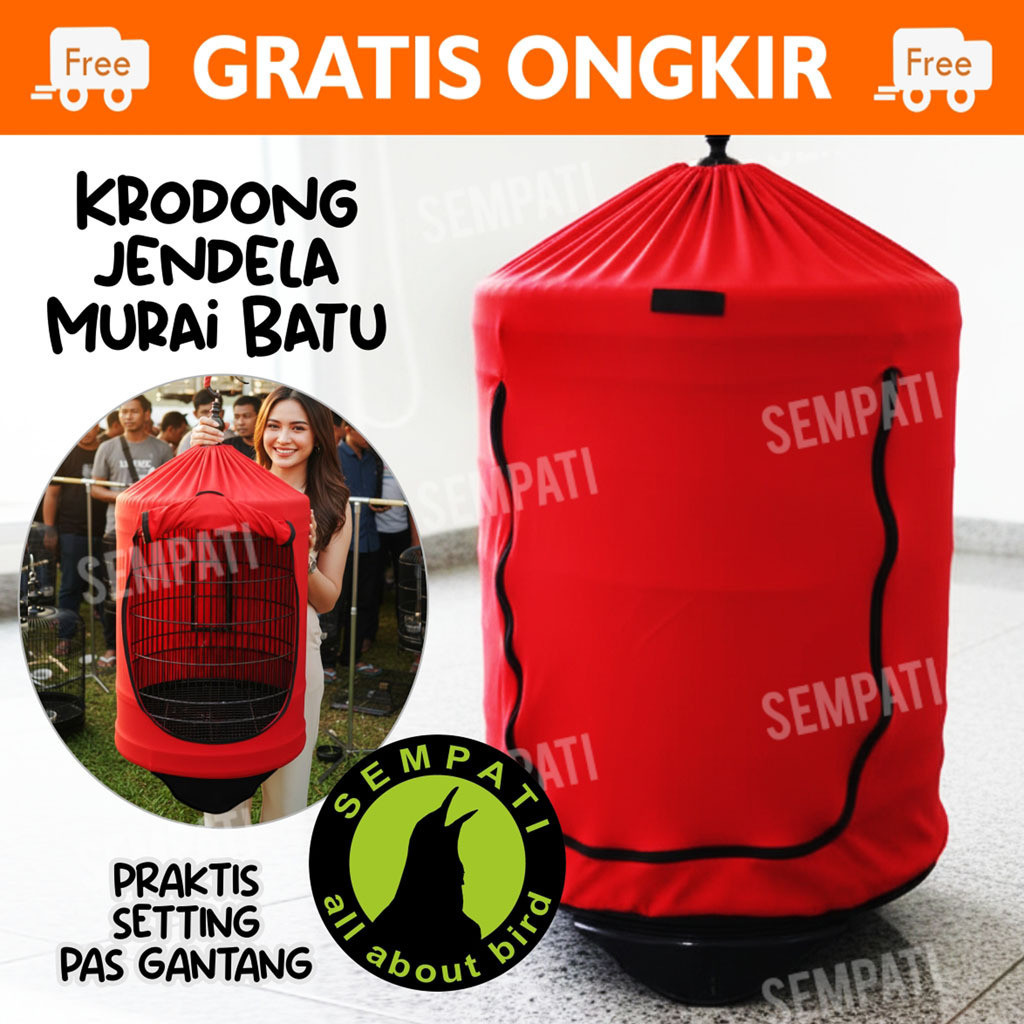 SEMPATI Kerodong Murai Batu Modern Baru Model Jendela Plus Velcro Praktis Kasih Ef Pakan Minum Spray