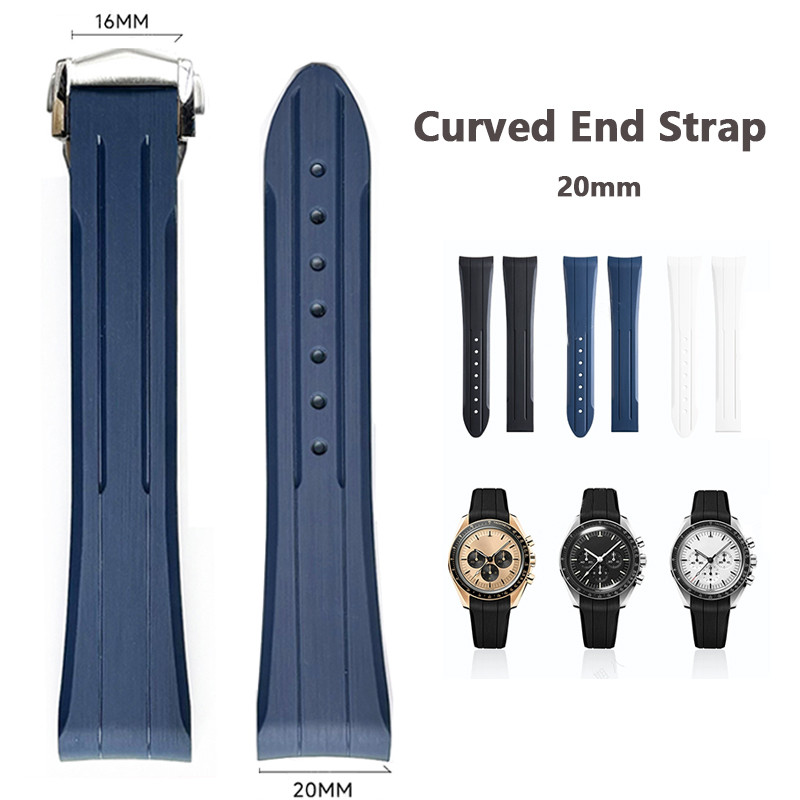 Strap for Omega X Swatch Joint MoonSwatch for Speedmaster Moon Watch Band 20mm Curved End ving Silic