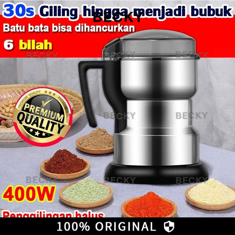 BECKY Batu bata bisa pecah Alexd Mesin bubuk tepung Penggiling kopi 400g Grinder Herbal Biji Kacang 