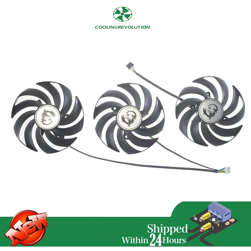 Graphics card fan PLD09210B12HH PLD09210S12HH DC12V 0.40A 4Pin for MSI GeForce RTX 3070 RTX 3080 RTX
