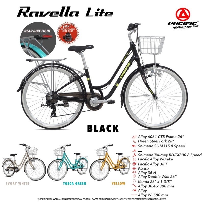 [FREE POMPA] Sepeda Dewasa Mini Ravella lite merk pacific ukuran 26 Original