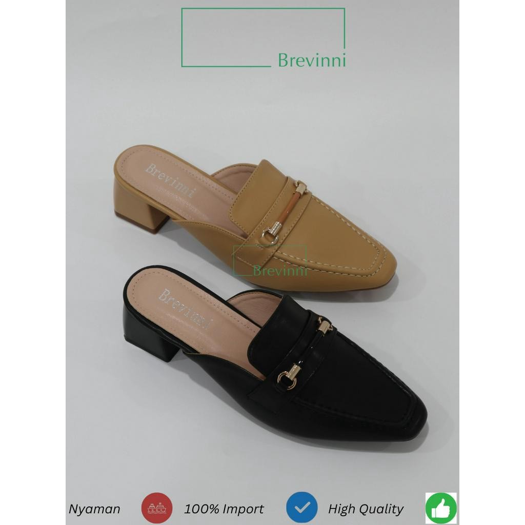[CLEARANCE SALE -LIMITED STOCK] SANDALISTIC Joline Mules Block Heels || Sepatu Mules Wanita 5cm Ujun