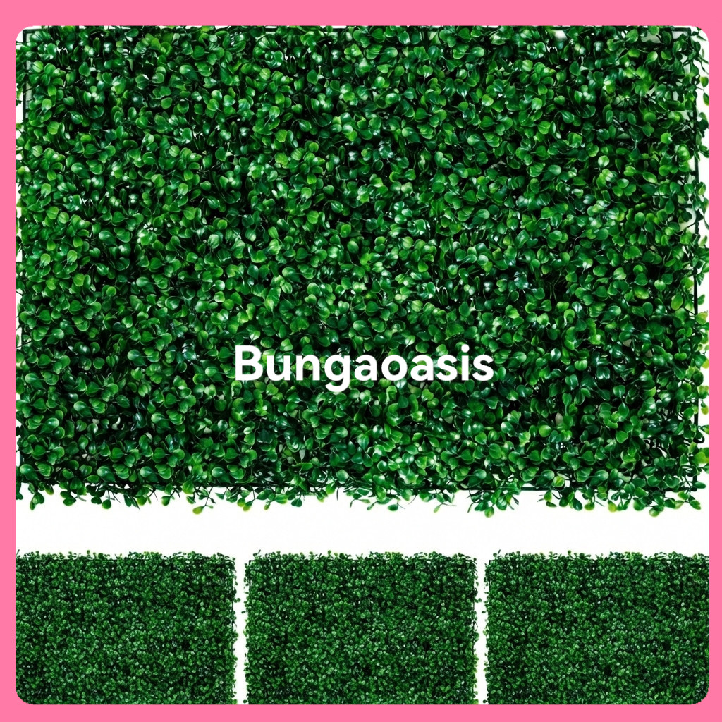 COD Daun Dolar Sintetis 40x60cm Rumput Plastik Tebal Hiasan Dinding Untuk Taman Cafe Pelaminan READY