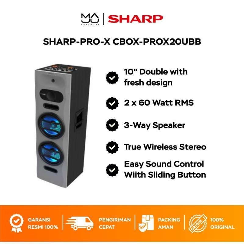 SHARP AUDIO SPEAKER ACTIVE SRPRO SERIES 10" DOUBLE WOOFER CBOX-SRPRO20B