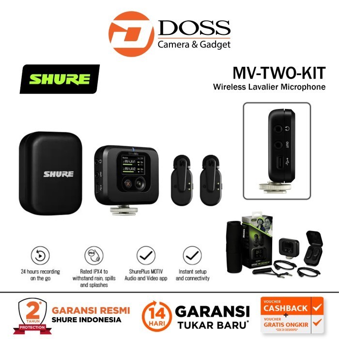 Shure MV-TWO KIT MoveMic Two Receiver Kit Wireless Lavalier Microphone