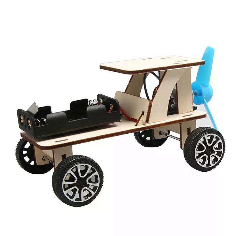 Electric Wind Powered Car Y Science Toys ildren Educational STEM Projects 3D Assemble Model Wood Puz