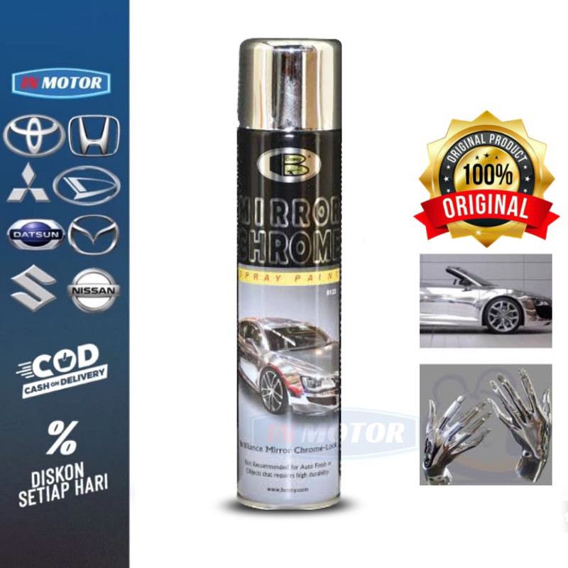 BOSNY MIRROR CHROME SPRAY PAINT 270 MIL Cat BOSNY CHROME ORIGINAL THAILAND