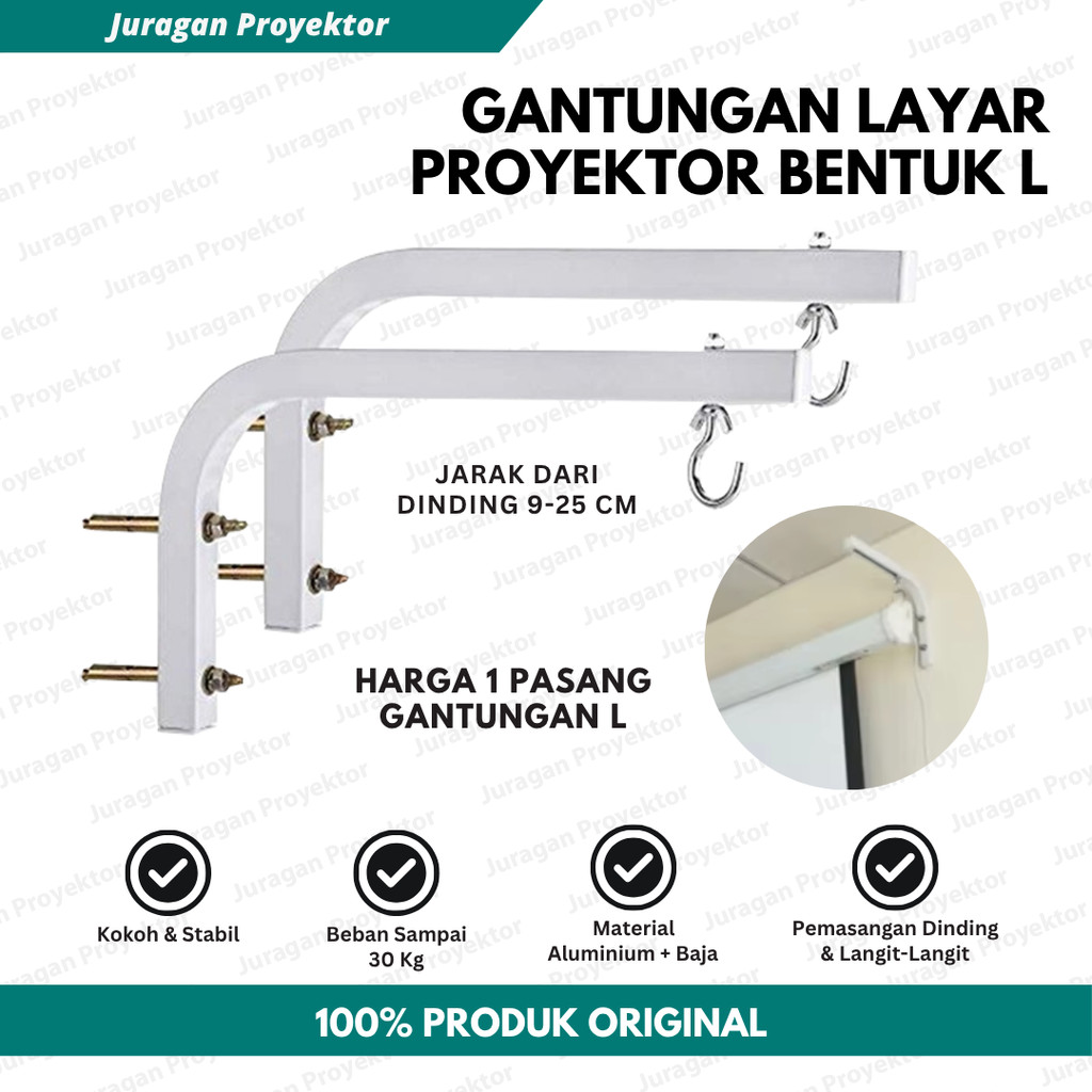 Bracket Layar Proyektor Gantung Bentuk L | Bracket Layar Proyektor Universal | Bracket Layar Proyekt