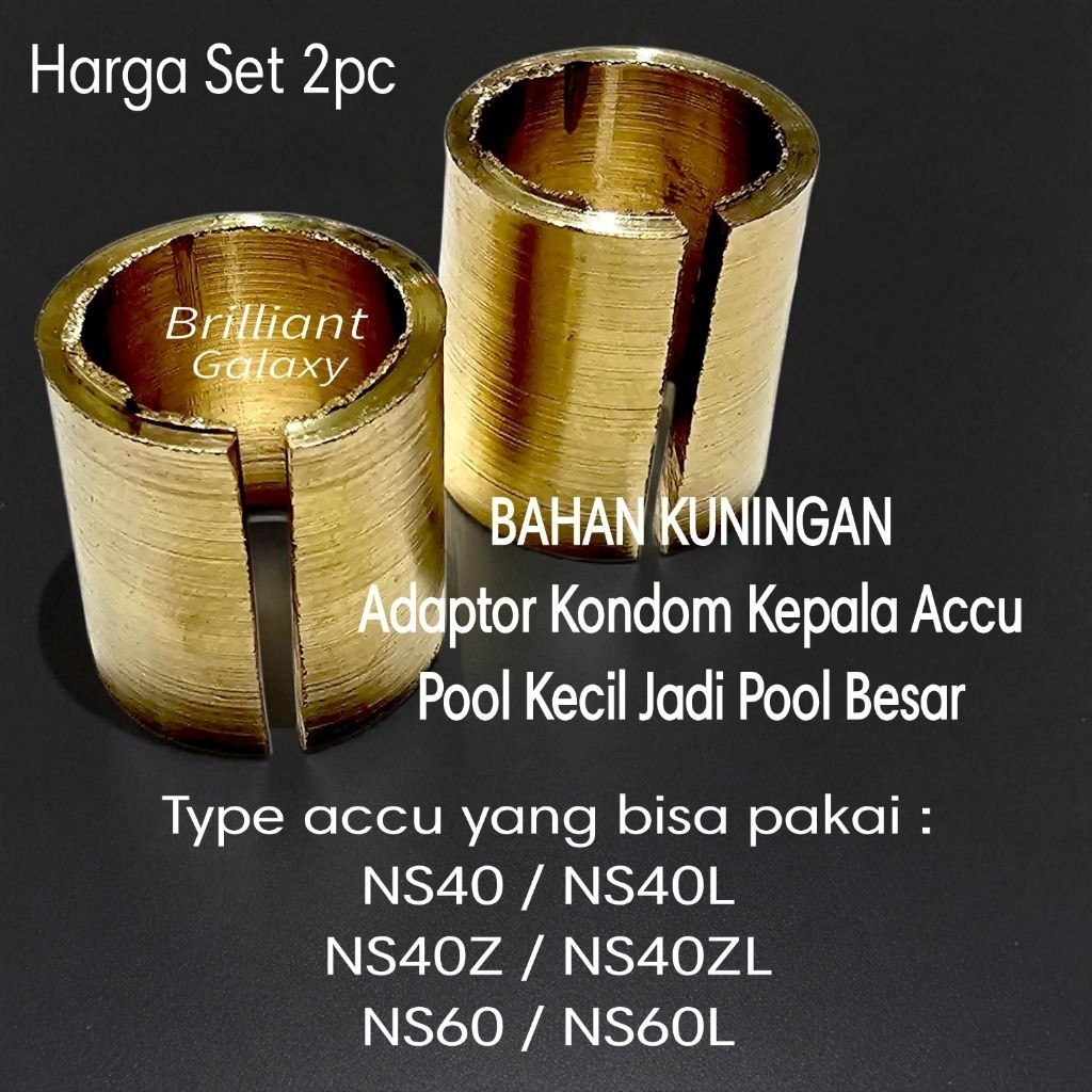 GLX3 * Kondom Adaptor Converter Aki Accu - Rubah Kepala Aki Kecil Jadi Besar - Harga Set 2pc