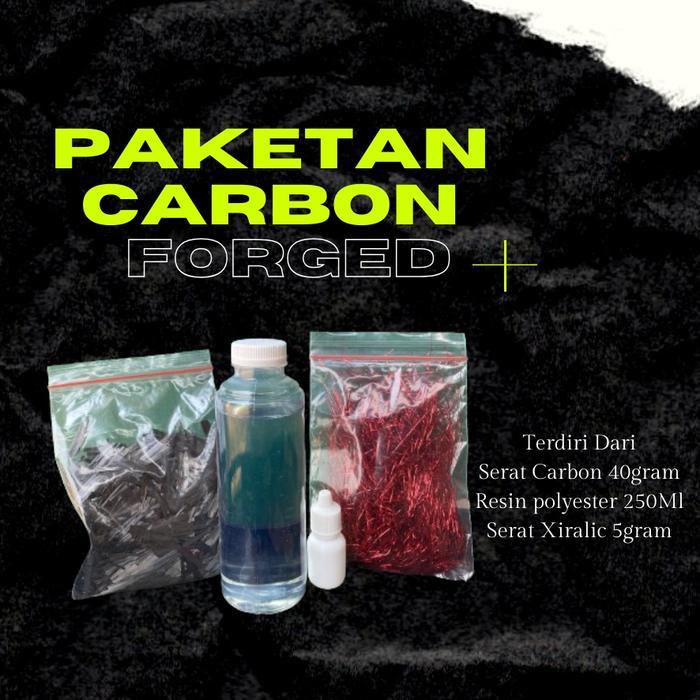 PAKETAN SERAT CARBON FORGED WARNA (MERAH,UNGU,BIRU) Kerajinan - Merah