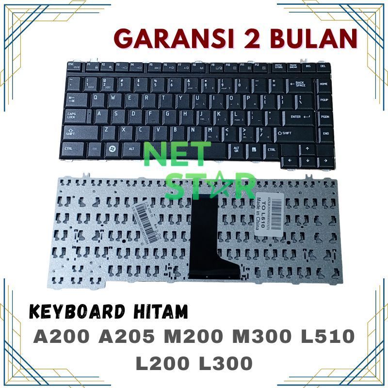 KEYBOARD LAPTOP TOSHIBA SATELITE L510 A200 M200 M505 L300 L311 L205 Series -NS