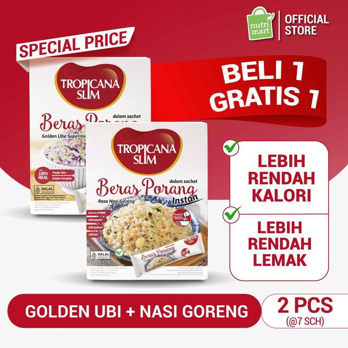 Mix Beras Porang Sachet - Tropicana Slim Beras Porang Golden Ube 7 sachet & Tropicana Slim Beras Por