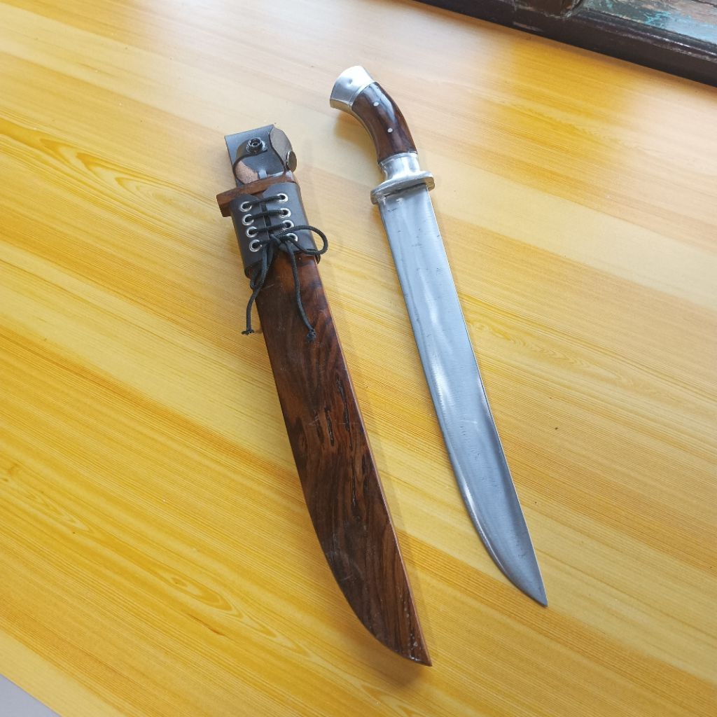 Golok Sembelih Baja Per Asli Tempa Sepuh Sayat Kertas