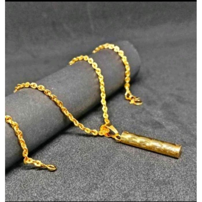 Kalung Nuri Emas Muda Asli Berat 5gram Kadar 875 Model Liontin Bambu Ada Surat