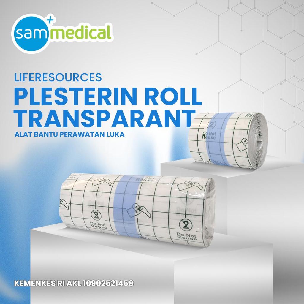 Life resources Plesterin Roll Transparant / Plester Penutup Luka Anti Air / Plester Pasca Operasi - 
