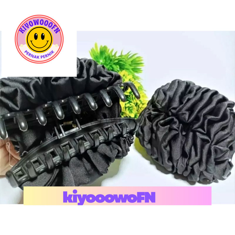 Jepit Rambut Kain / Cepol Jilbab Hitam / Jepitan Rambut Cepol Hijab /Scrunchies Jilbab
