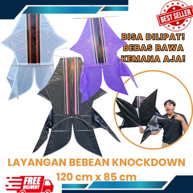 Layangan Bebean 1.2 meter x 85 cm - Layangan Bebean Knockdown - Layangan Bali - Layangan Plastik- la