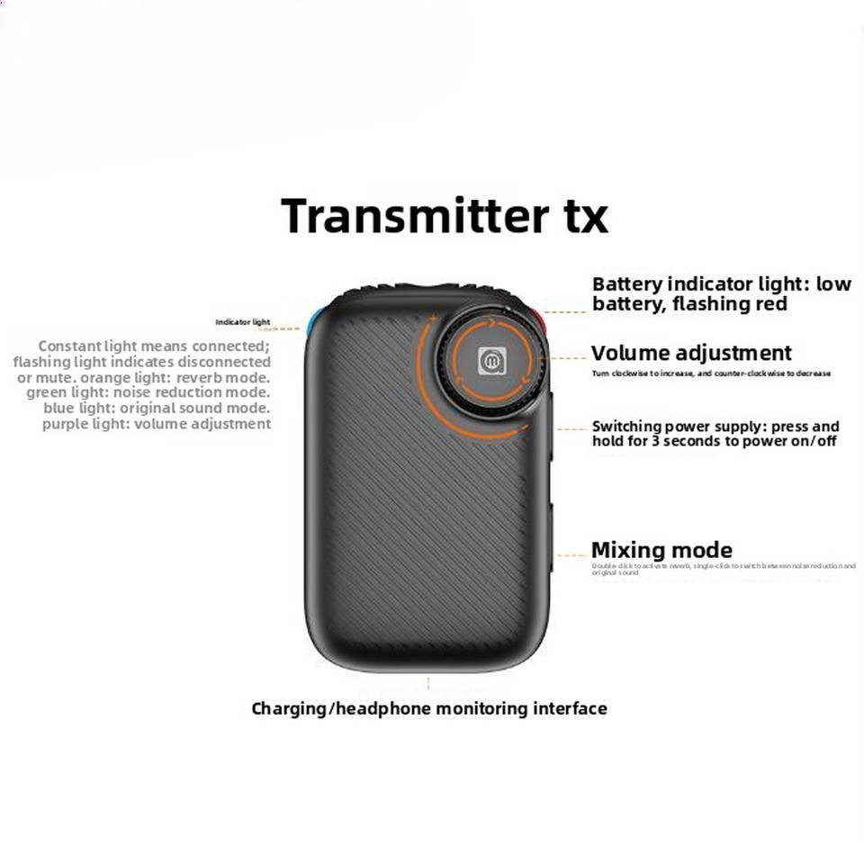 AMAOE Collar Clip Recorng Live Microphone High Tech Color Screen Touch Unlimited Noise Reduction Rec