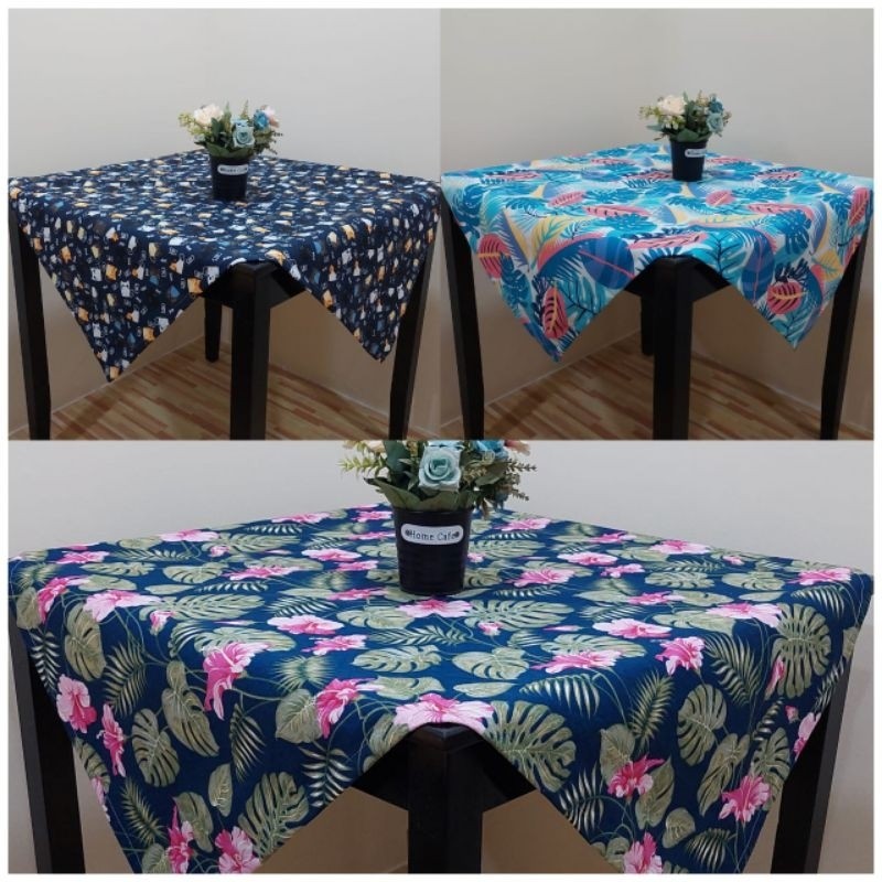 (Giantyy) Taplak Meja Persegi 100 x 100, 120 x 120 cm, Taplak Meja Makan, Taplak Meja Tamu
