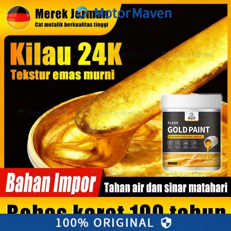 Tekstur emas murni FREE Kuas Emas Cat Gold Cat Kayu dan Besi Emas / Neo Alkycoat Royal Gold / Cat Em