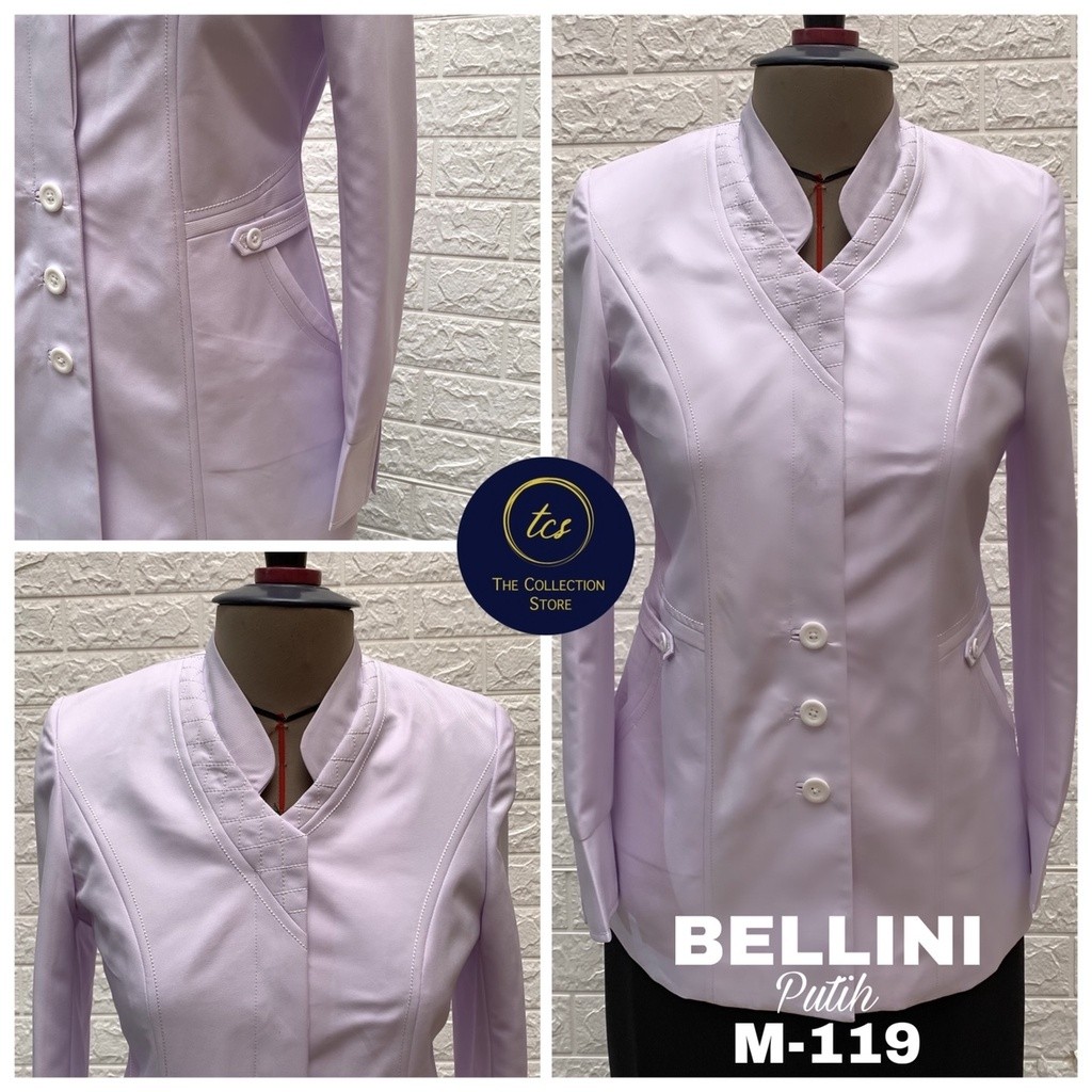 BLAZER BELLAGIO SERAGAM PUTIH PNS, DINAS, BLAZER GURU, JAS PUTIH