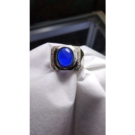 Cincin batu blue safir/king safir akik