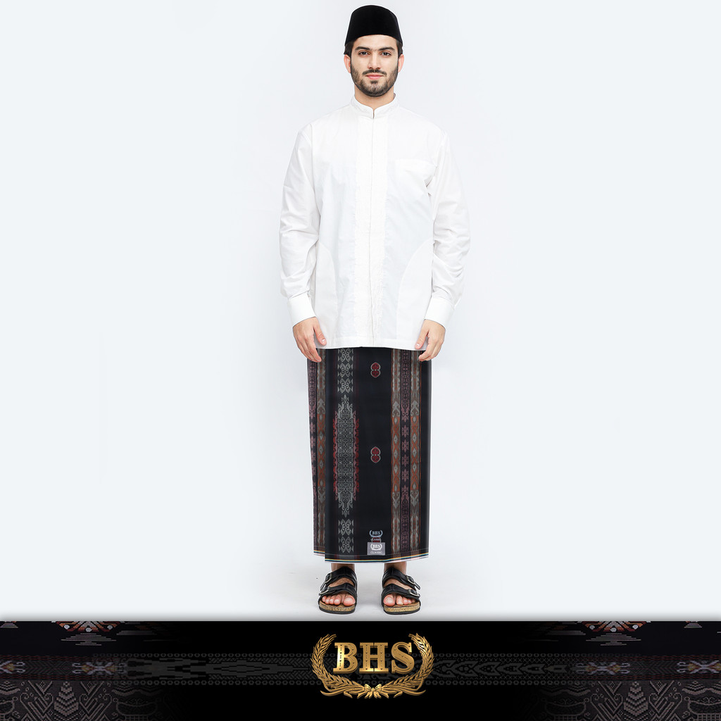 Sarung BHS Classic Silver Motif C48 JGB SJ Hitam Merah
