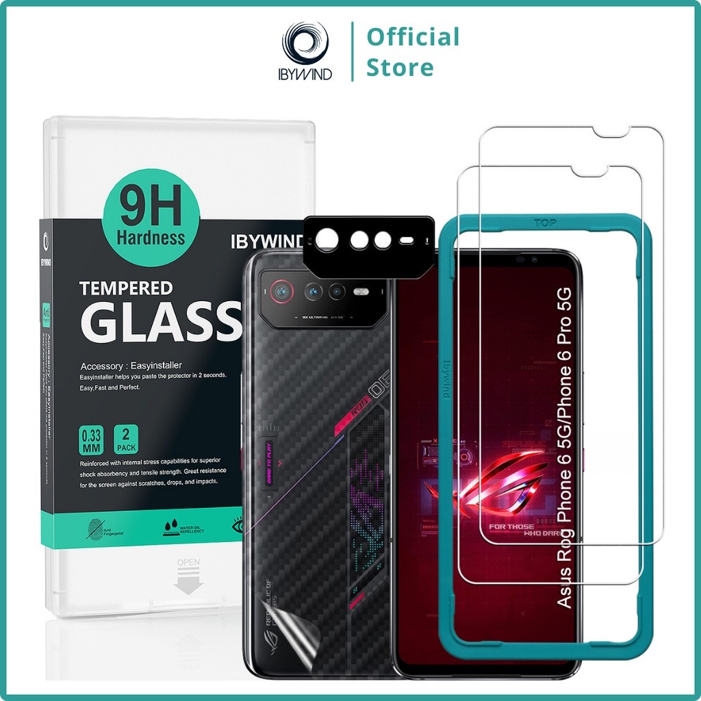 Tempered Glass Ibywind untuk Asus Rog Phone 6 5G/Phone 6 Pro 5G dengan Easy Installer