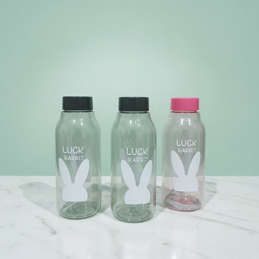 BOTOL MINUM PLASTIK TEBAL BOTOL MINUM BLES LUCK RABBIT 350ML TERBARU BOTOL KECIL