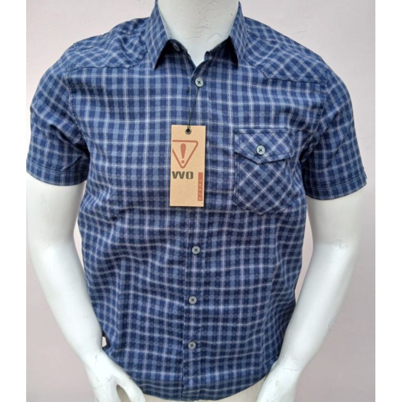 KEMEJA WATCHOUT JEANS LENGAN PENDEK ORIGINAL