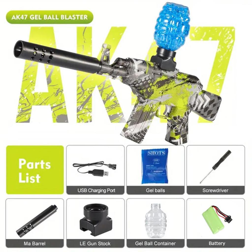 READY Mainan Anak Pistol Tembakan Peluru Jelly / Blaster Elektrik Gun AK74U / Tembakan Outdoor Water