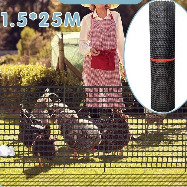 Jaring Kawat Plastik Pagar Ayam 25 Meter Pagar Kandang Ayam Anti Karat & Fleksibel