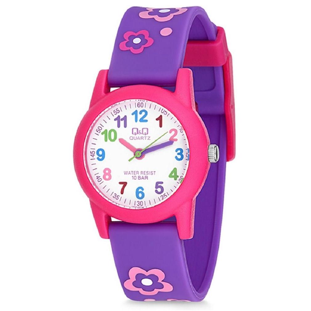 CLICKNSHOP30 Jam Tangan Anak Tali Karet Q&Q QnQ QQ Original VR99 VR99J VR99J001Y TERLARIS