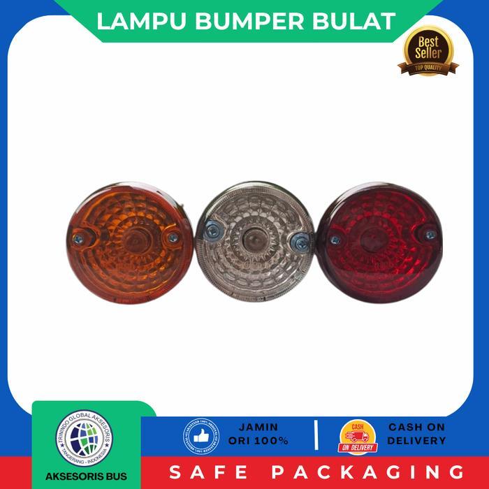Lampu Bumper Bulat Bus/Lampu Belakang bulat Bus Tayo/Lampu Bus Bulat 3,5 inch - MERAH