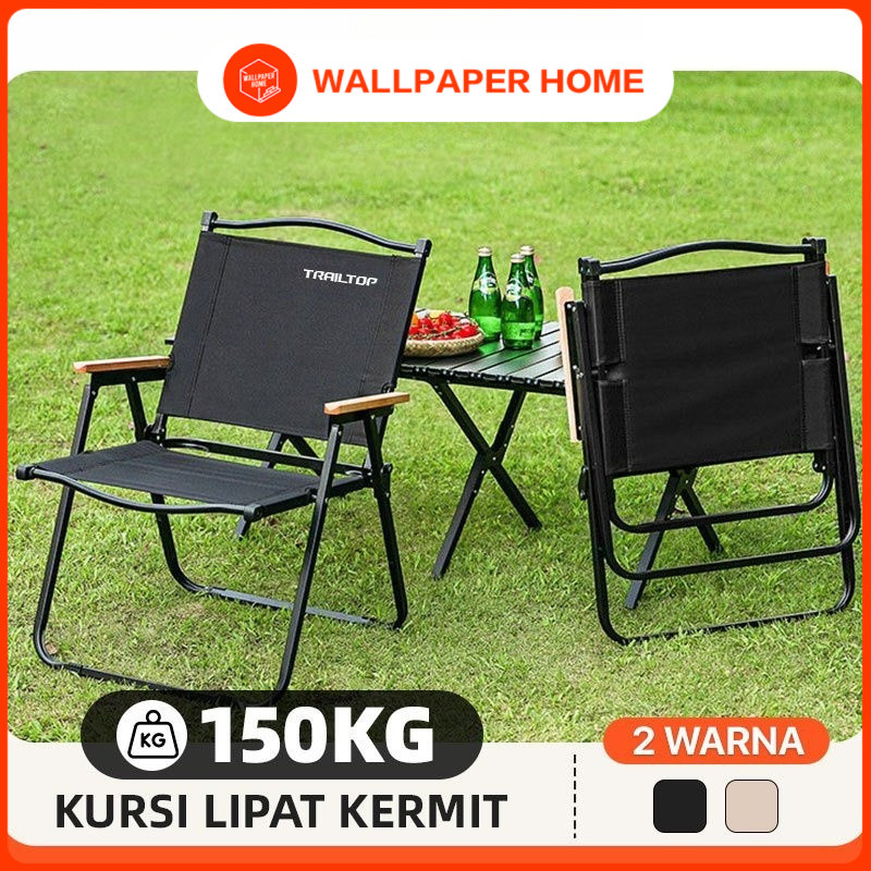 Kursi Lipat Dengan Gagang Kayu Kursi Camping Kermit Kursi Pantai Lipat Beban 150kg