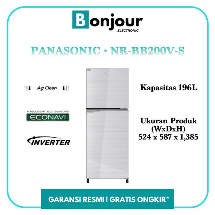 KULKAS 2 PINTU PROMO PANASONIC NR-BB200V-S 196L INVERTER | NR BB200V