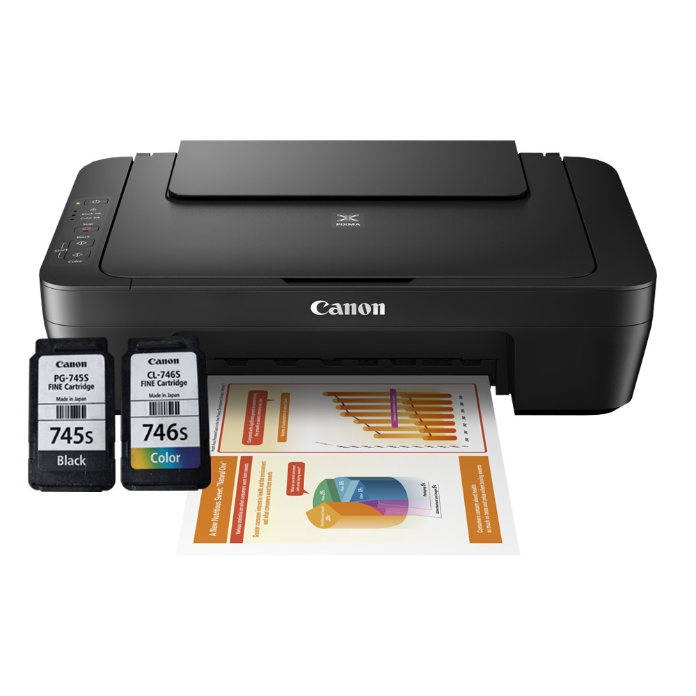 FixPrint Printer PIXMA Canon E470 Green Hijau  All In One WIFI Multifunctions MG2570S Scan Copy Prin