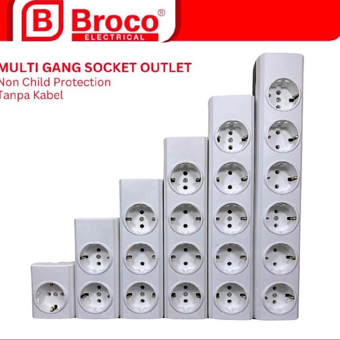 PROMO  Stop Kontak Broco 1 2 3 4 5 6 Lubang Colokan Listrik Terminal Broco SNI - 5