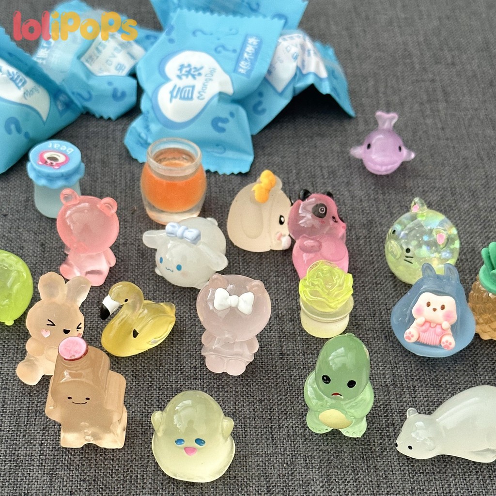 Blind Box Miniatur Makanan Lucu Blind Bag Snack Supermarket Hewan Botol Dessert Mainan Anak Mystery 