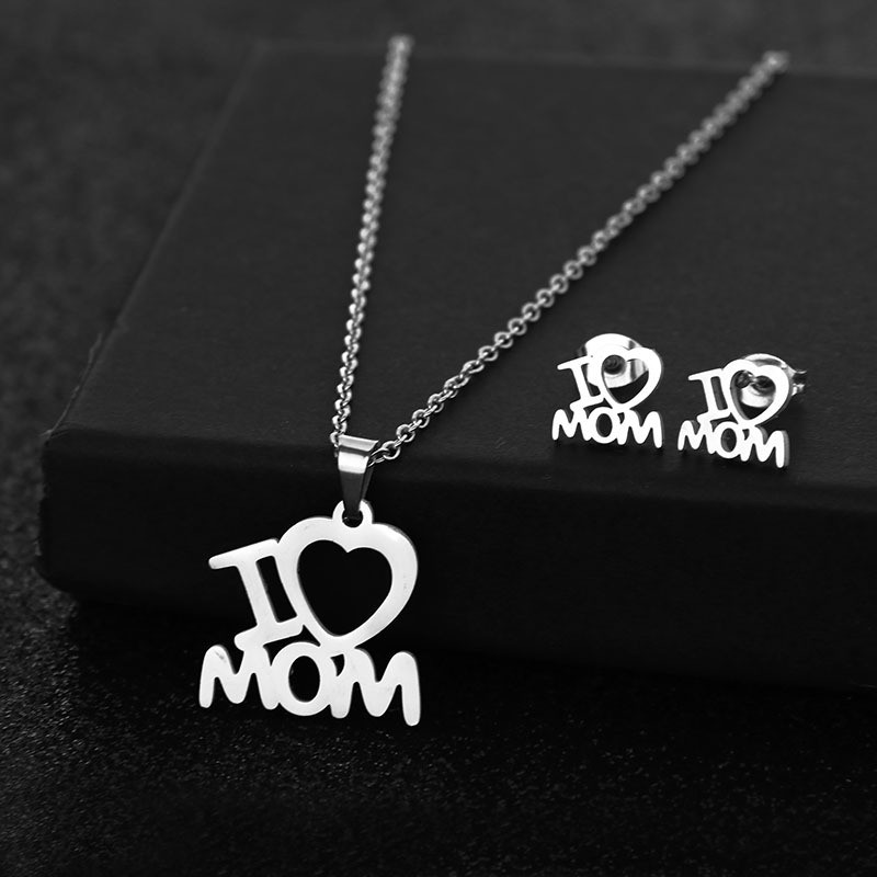 Kalung I love Mama baru, huruf kreatif wanita I love Mama liontin