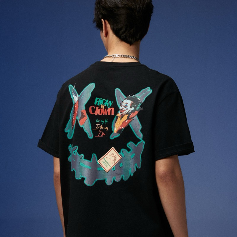 HOT Ricky Is Clown Joker Reflective Tee Black Original / RickyisClown