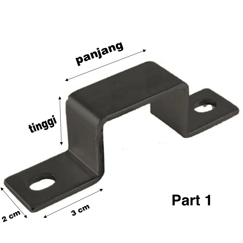 B PART 1 all size klem besi hollow / klem holo / klem besi kotak semua ukuran / aksesoris kanopi