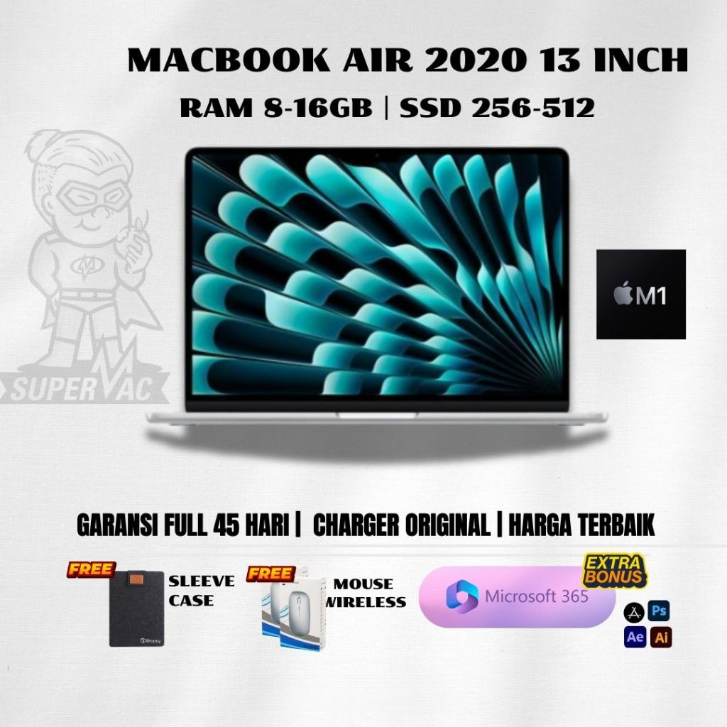 MACBOOK AIR 2020 13 INCH CORE M1 I5 I3 RAM 16GB 8GB SSD 512GB 256GB LAPTOP APPLE CTO 2018 2019