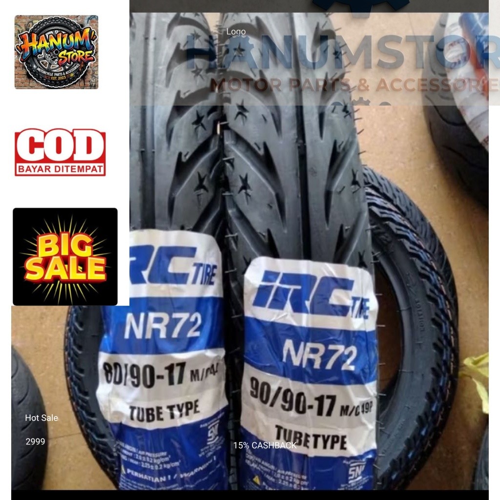 Promo Sepasang Ban Luar Tubeless Merk IRC Ring 17